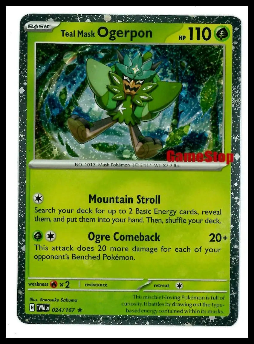 2024 Pokemon Gamestop Promo Teal Mask Ogerpon Cosmos Holo 024/167 