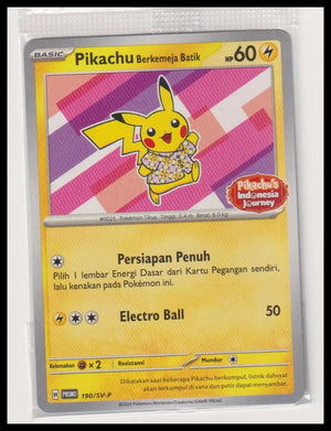 2024 Pokemon Indonesia Journey Pikachu Berkemeja Batik 190/SV-P Sealed 