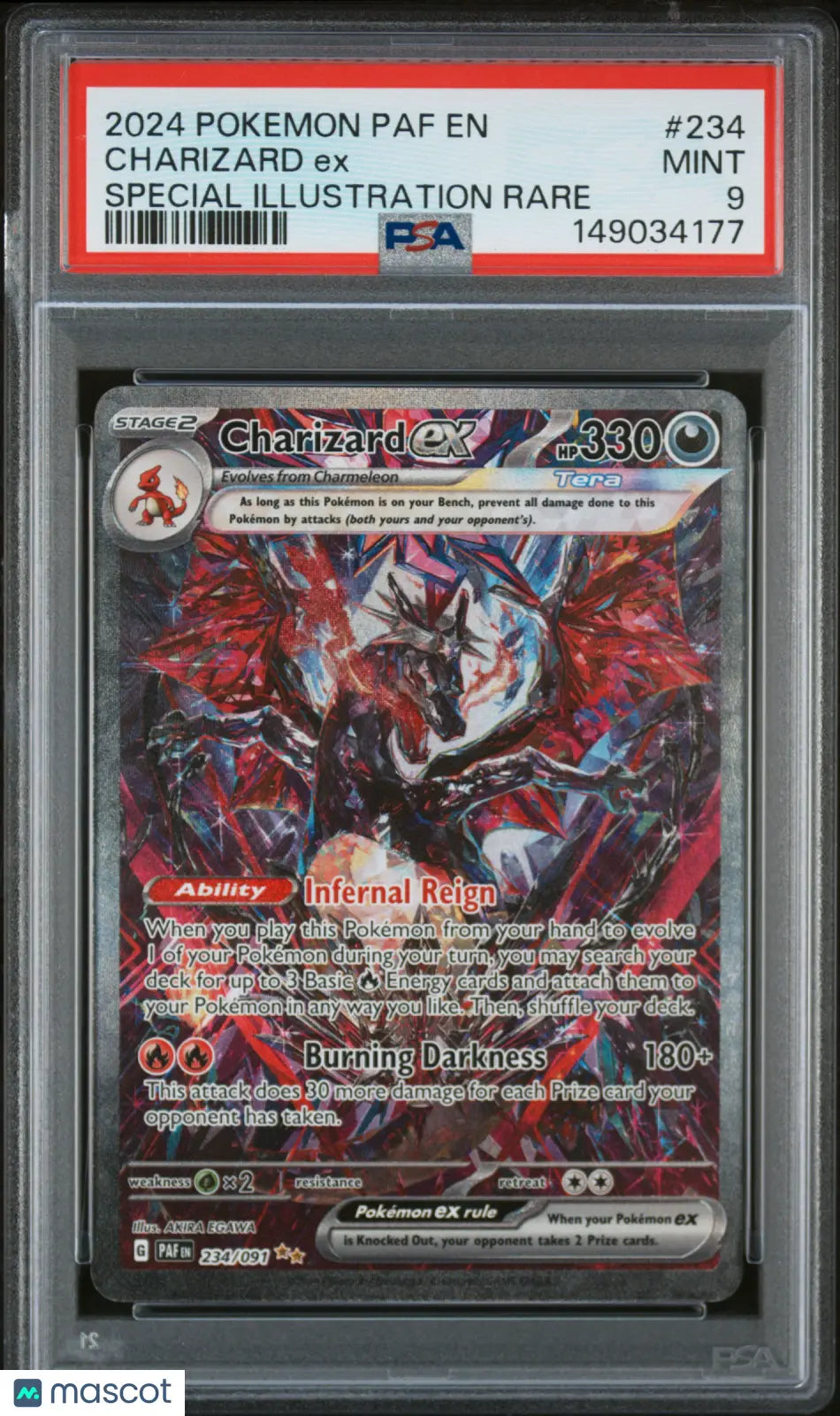 2024 Pokemon Paf EN-Paldean Fates Charizard EX Special Illustration Rare PSA 9 
