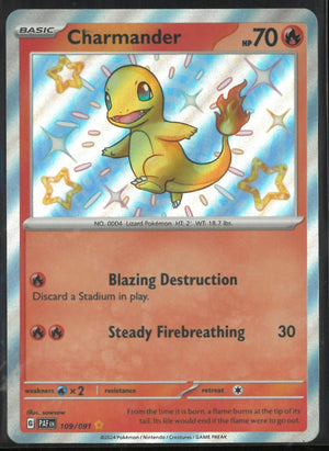 2024 Pokemon Paldean Fates Shiny Rare Charmander 109/091 