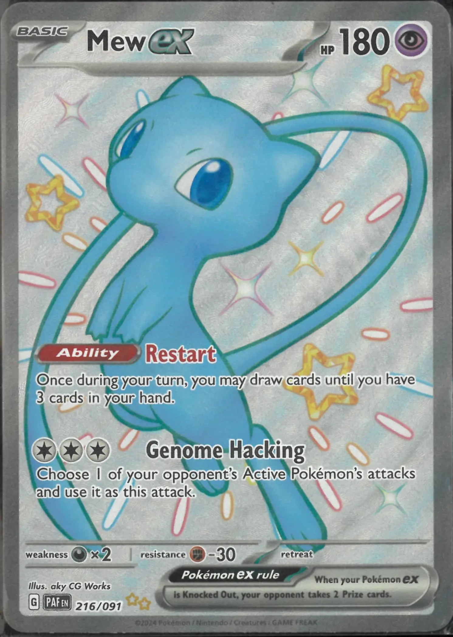 2024 Pokemon Paldean Fates Shiny Ultra Rare Mew ex 216/091 