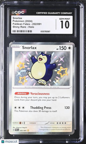 2024 Pokemon Paldean Fates Snorlax Holo Shiny Rare Shiny Rare CGC 10 