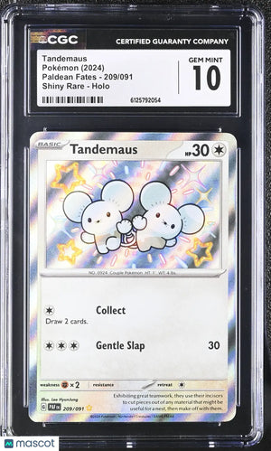 2024 Pokemon Paldean Fates Tandemaus Holo Shiny Rare Shiny Rare CGC 10 #209/091 