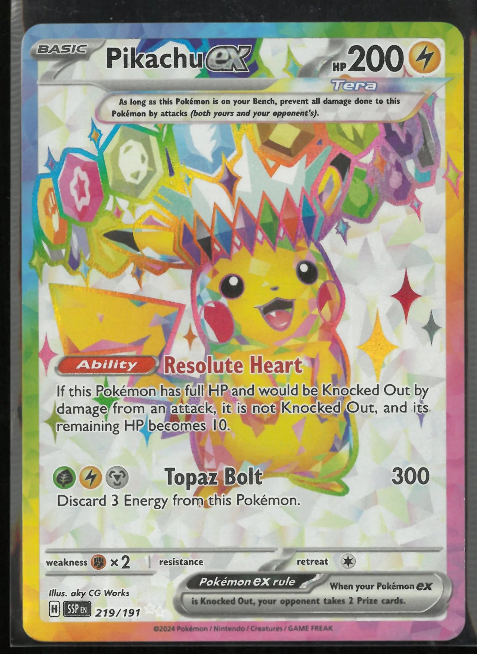 2024 Pokemon Pikachu ex Ultra Rare Surging Sparks 219/191 