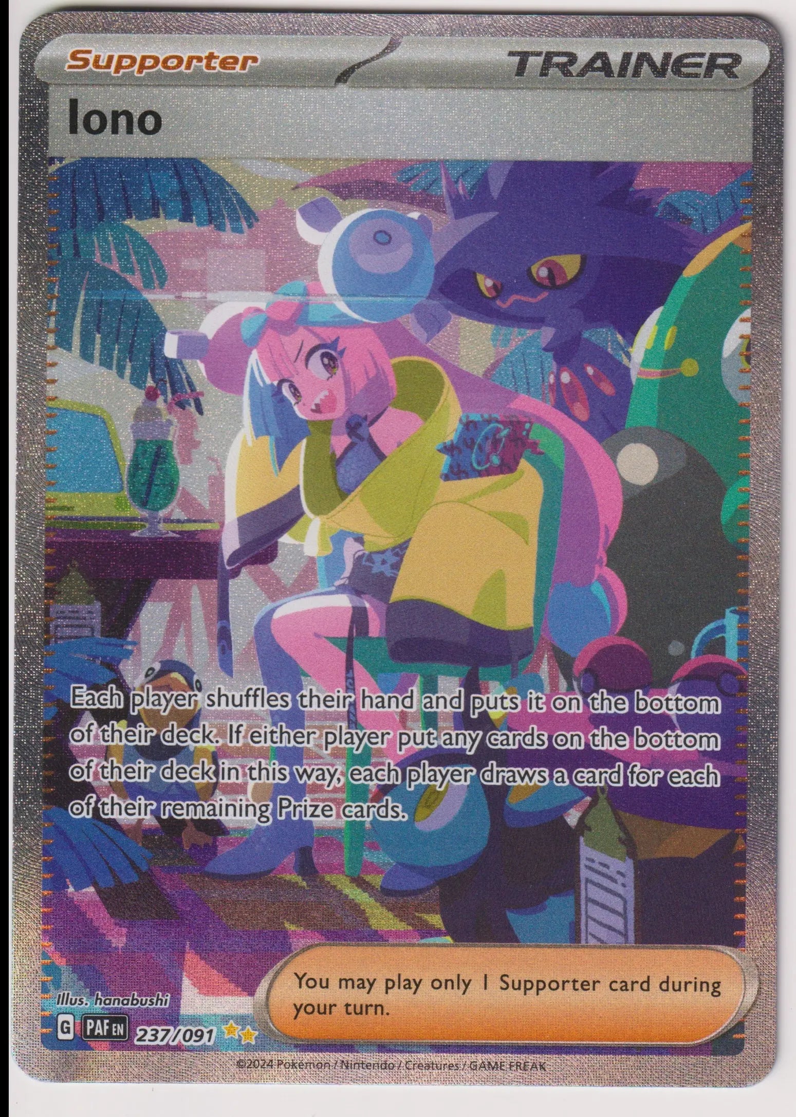 2024 Pokemon SV Paldean Fates PAF Iono Special Illustration Rare 237/091 