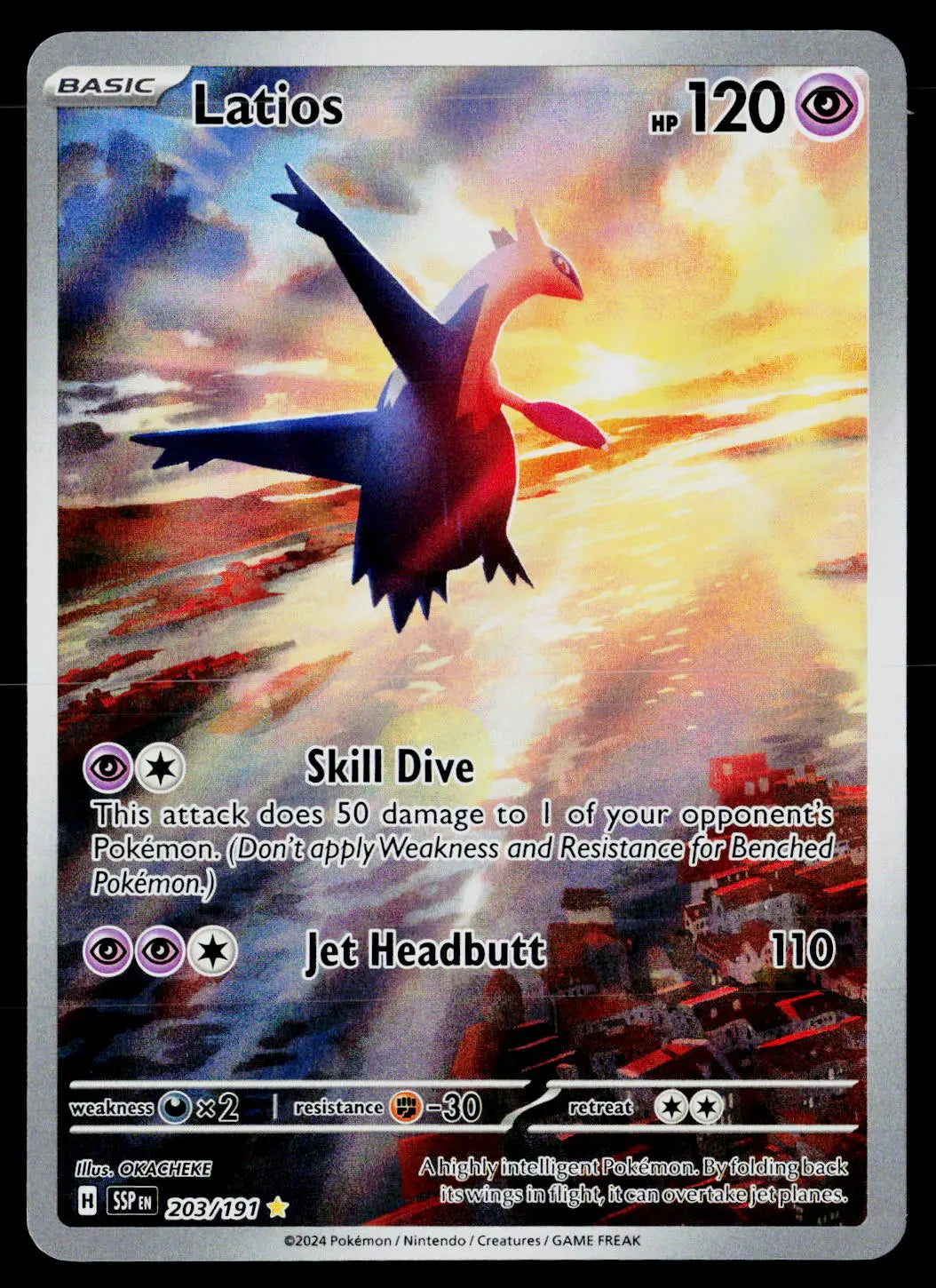 2024 Pokemon SV08 Surging Sparks #203/191 Latios Illustration Rare 