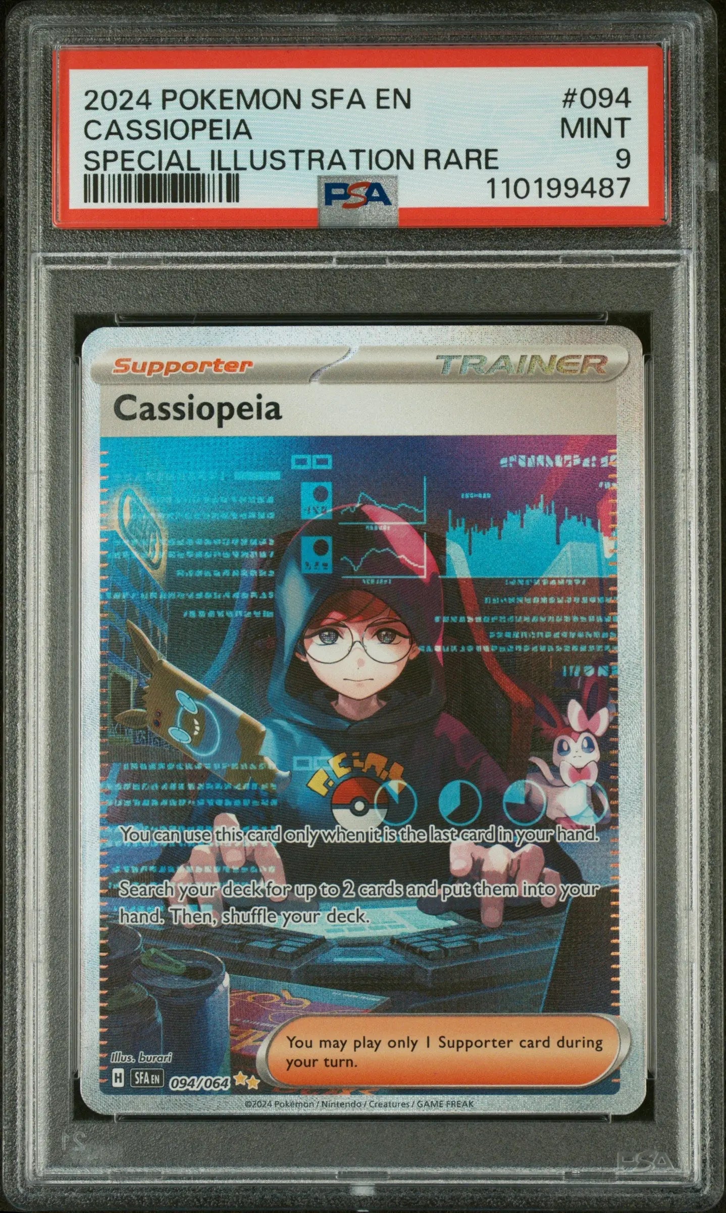 2024 Pokemon Sfa EN-Shrouded Fable Cassiopeia Special Illustration Rare PSA 9 #094 