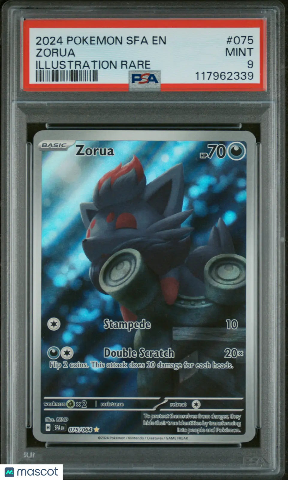 2024 Pokemon Shrouded Fable Illustration Rare Zorua 075/064 PSA 9 