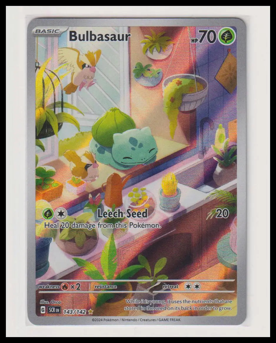2024 Pokemon Stellar Crown Bulbasaur Illustration Rare 143/142 