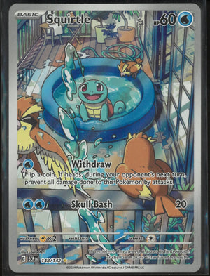 2024 Pokemon Stellar Crown Illustration Rare Squirtle 148/142 