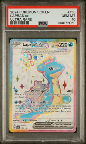 2024 Pokemon Stellar Crown Lapras Ex 158/142 PSA 10 