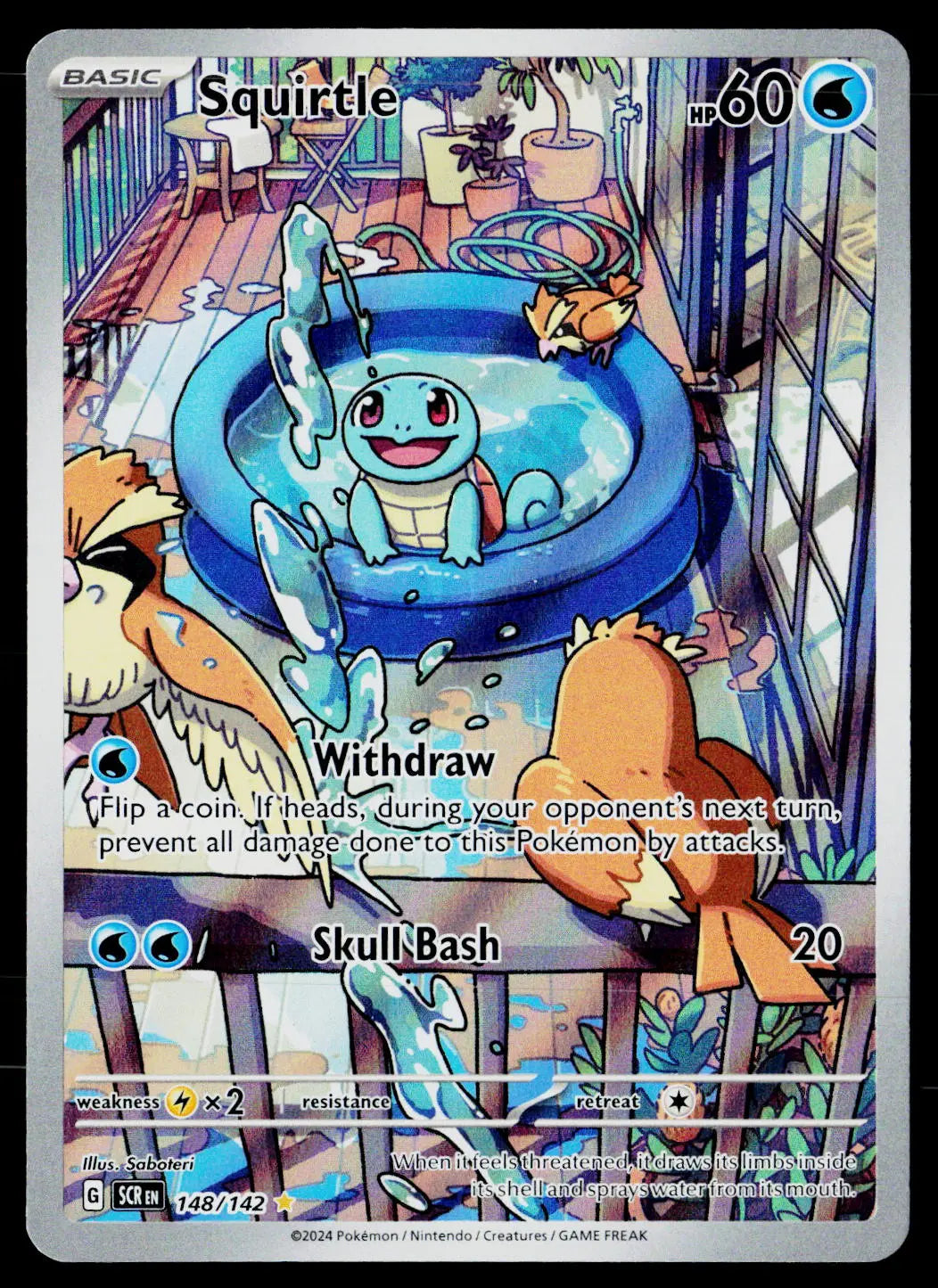 2024 Pokemon Stellar Crown Squirtle Illustration Rare 148/142 
