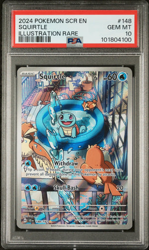 2024 Pokemon Stellar Crown Squirtle Illustration Rare 148/142 PSA 10 