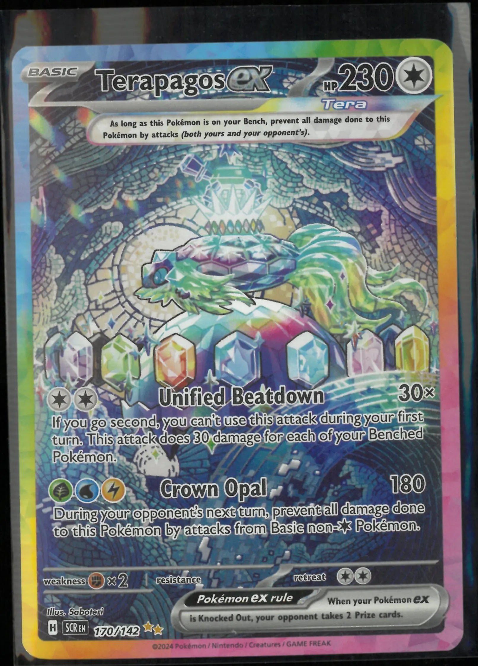 2024 Pokemon Stellar Crown Terapagos ex Secret Illustration Rare 170/142 
