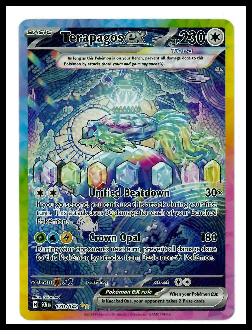 2024 Pokemon Stellar Crown Terapagos ex Secret Illustration Rare 170/142 