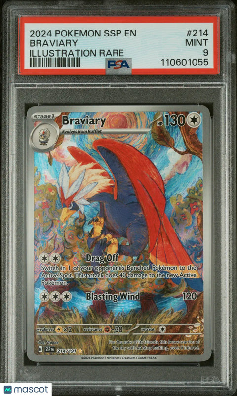 braviary pokemon card value Rare 2024 Pokemon Surging Sparks Braviary PSA 9