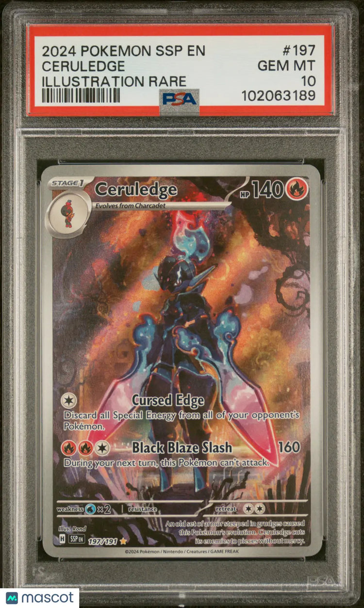 PSA10 2連番 ソウブレイズ CERULEDGE 230 & 070 PSA 10 Ceruledge ex SAR 203/187 Terastal Festival sv8a Pokemon