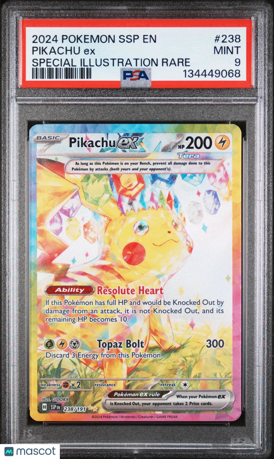 2024 Pokemon Surging Sparks Pikachu EX Special Illustration Rare PSA 9 238/191 