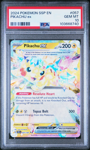 2024 Pokemon Surging Sparks Pikachu Ex 057/191 PSA 10 