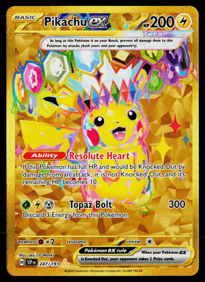 2024 Pokemon Surging Sparks Pikachu ex Hyper Rare 247/191 