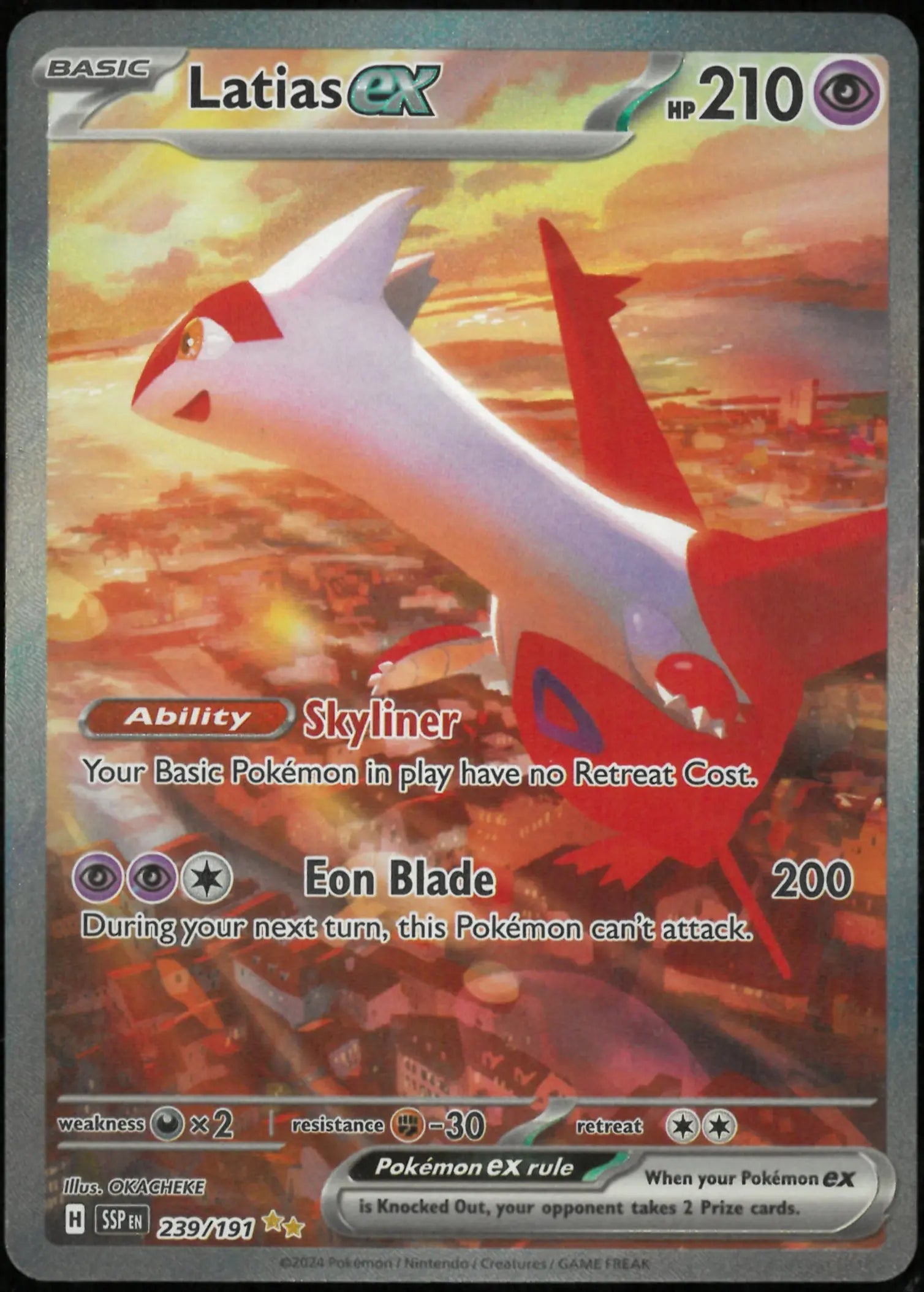 2024 Pokemon Surging Sparks Special Illustration Rare Latias ex 239/191 