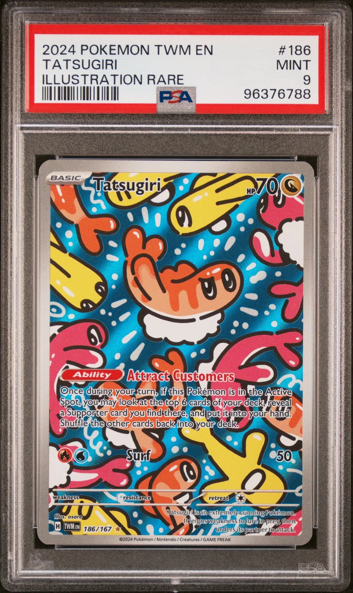 2024 Pokemon TWM EN Twilight Masquerade Tatsugiri Illustration Rare PSA 9 