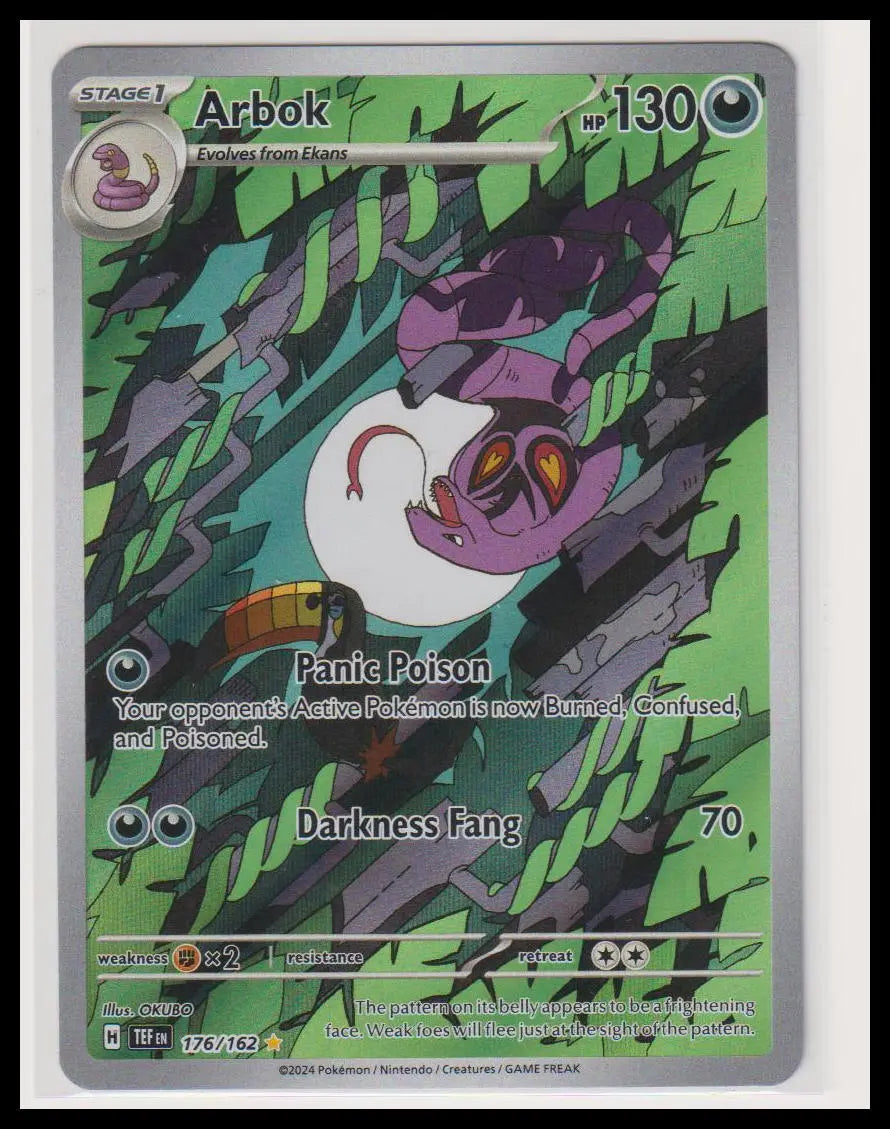 2024 Pokemon Temporal Forces Arbok Illustration Rare 176/162 