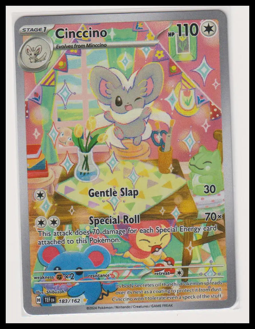 2024 Pokemon Temporal Forces Cinccino Illustration Rare 183/162 (A) 