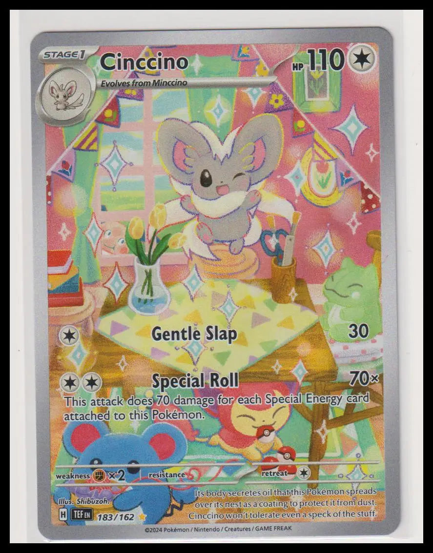 2024 Pokemon Temporal Forces Cinccino Illustration Rare 183/162 (B) 
