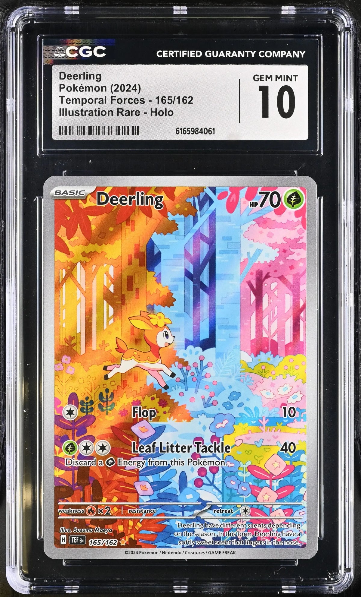2024 Pokemon Temporal Forces Deerling Illustration Rare 165/162 CGC 10 