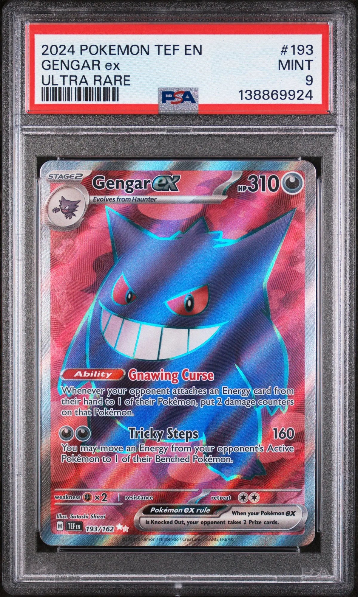 2024 Pokemon Temporal Forces Gengar Ex 193/162 PSA 9 