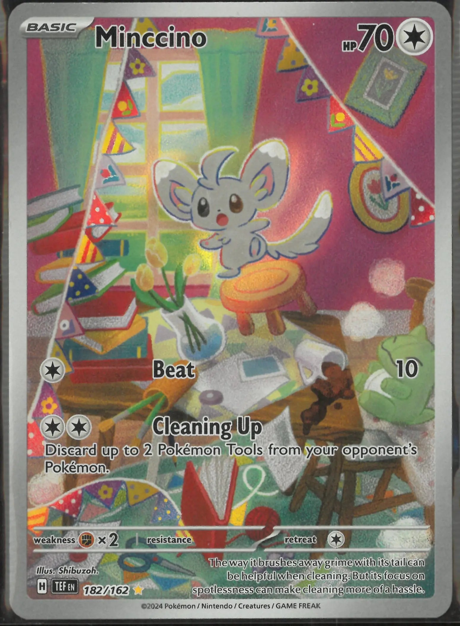 2024 Pokemon Temporal Forces Illustration Rare Minccino 182/162 