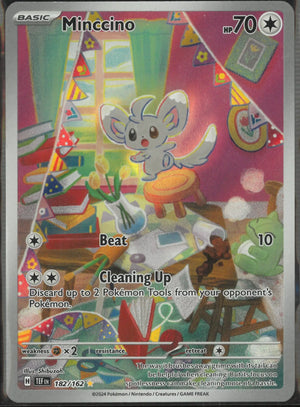 2024 Pokemon Temporal Forces Illustration Rare Minccino 182/162 