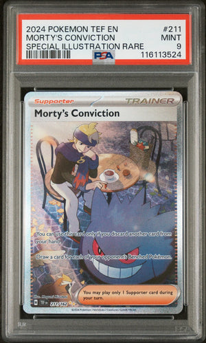 2024 Pokemon Temporal Forces Morty's Conviction SIR PSA 9 211/162 