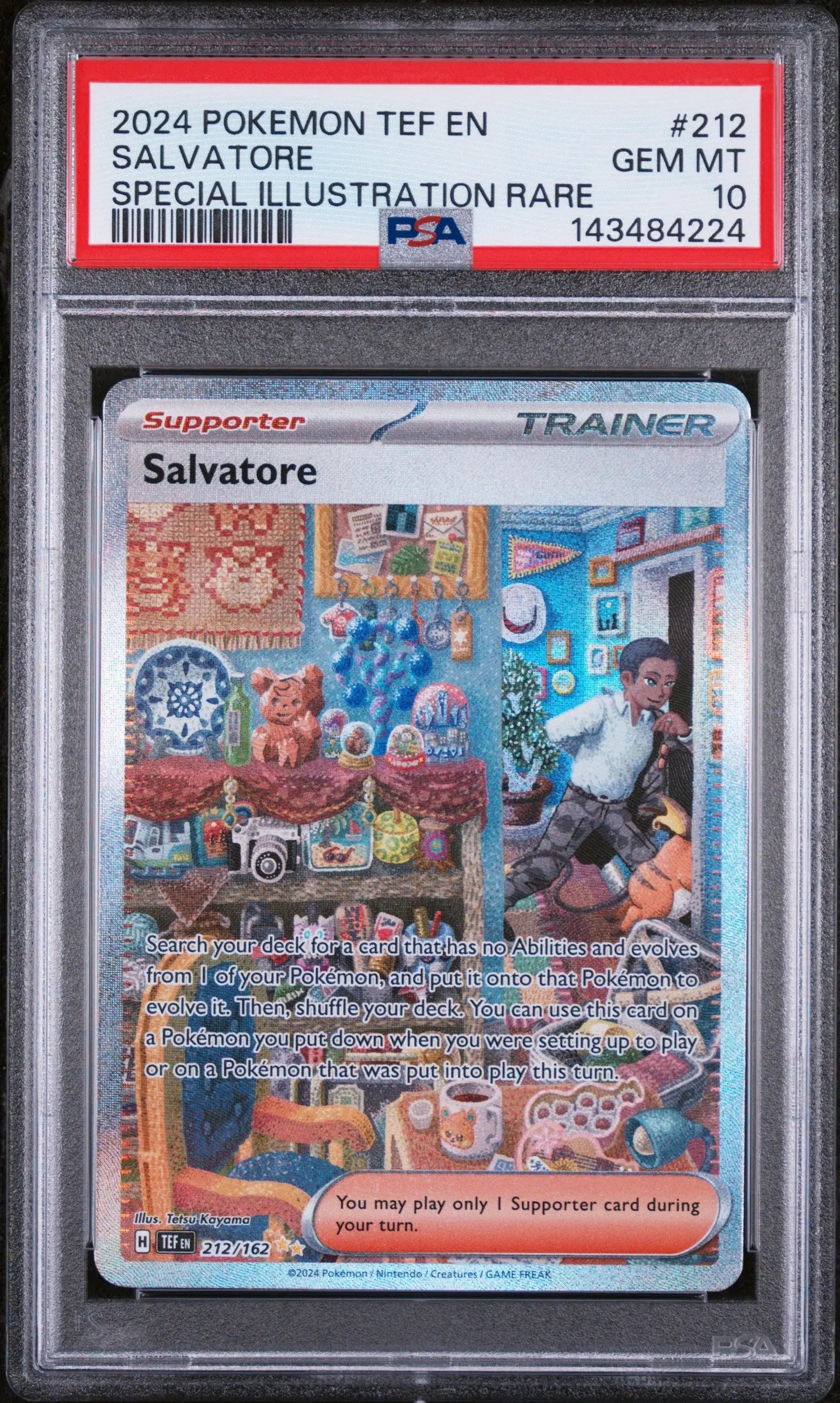 2024 Pokemon Temporal Forces Salvatore Special Illustration Rare 212/162 PSA 10 