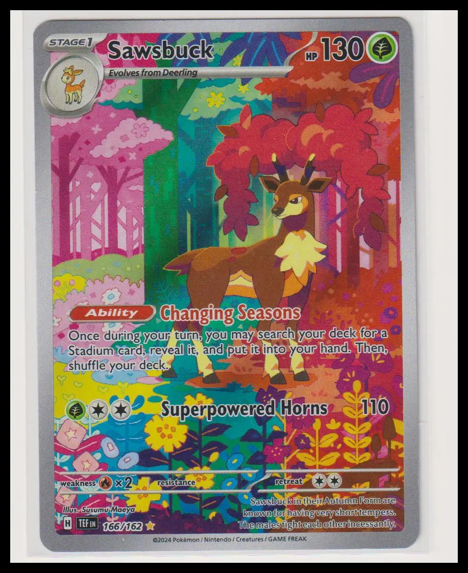 2024 Pokemon Temporal Forces Sawsbuck Illustration Rare 166/162 