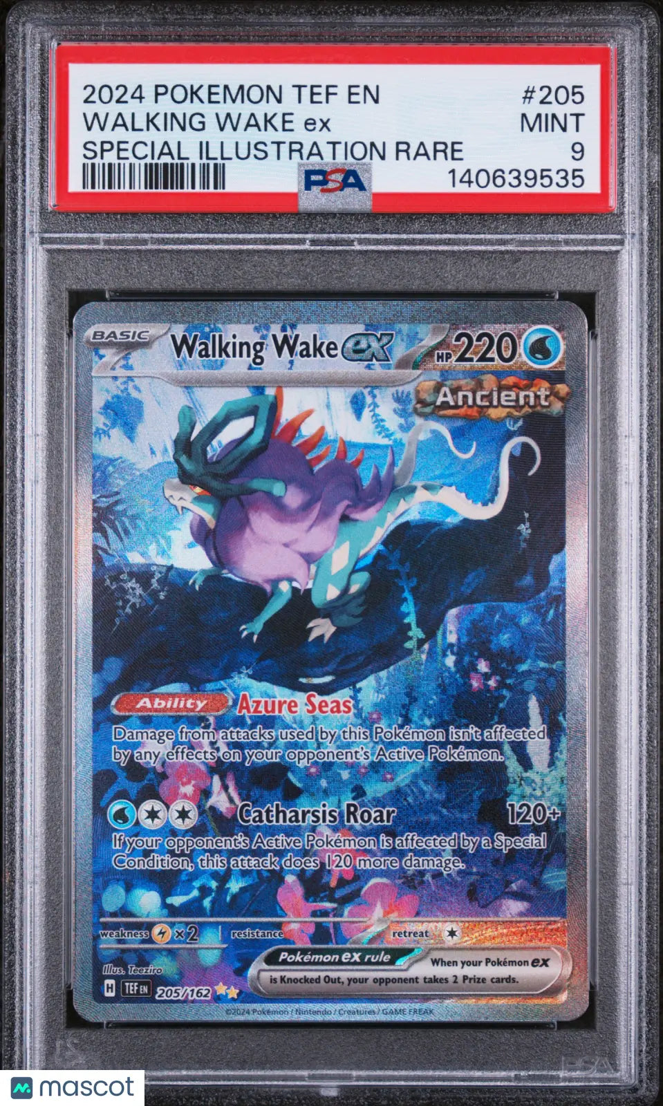 2024 Pokemon Temporal Forces Walking Wake EX Special Illustration PSA 9 205/162 