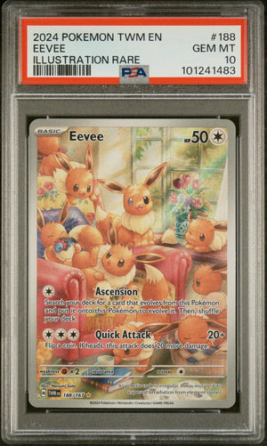 2024 Pokemon Twilight Masquerade Eevee Illustration Rare 188/167 PSA 10 