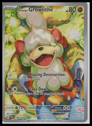 2024 Pokemon Twilight Masquerade Hisuian Growlithe Illustration Rare 181/167 