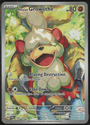 2024 Pokemon Twilight Masquerade Illustration Rare Hisuian Growlithe 181/167 
