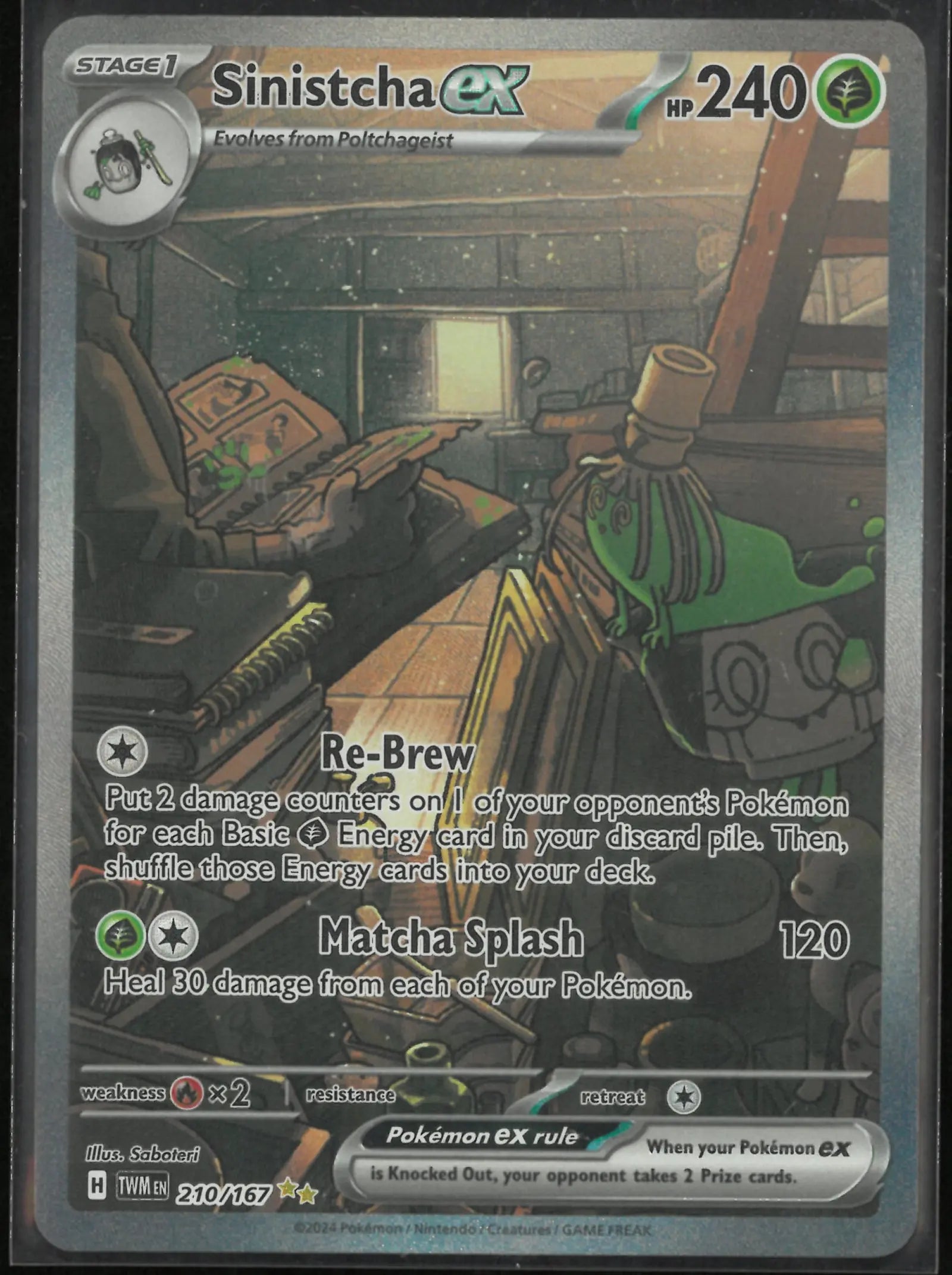 2024 Pokemon Twilight Masquerade Sinistcha ex Secret Illustration Rare 210/167 