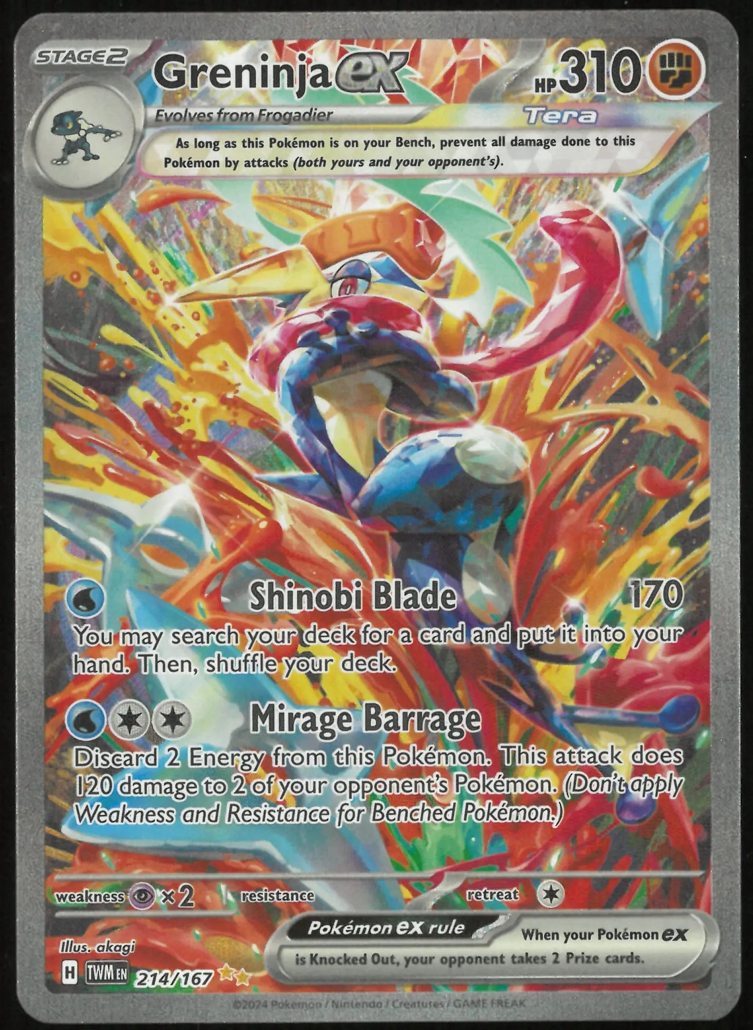 2024 Pokemon Twilight Masquerade Special Illustration Rare Greninja ex 214/167 