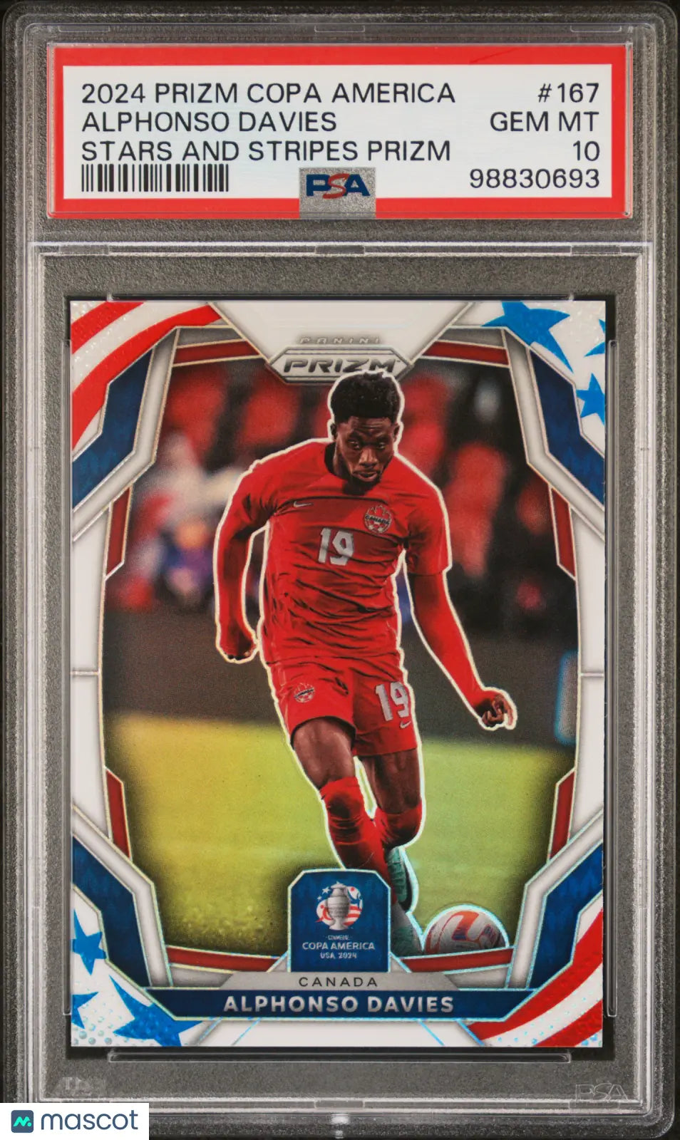 2024 Prizm Conmebol Copa America Alphonso Davies Stars And Stripes PSA 10 /24 