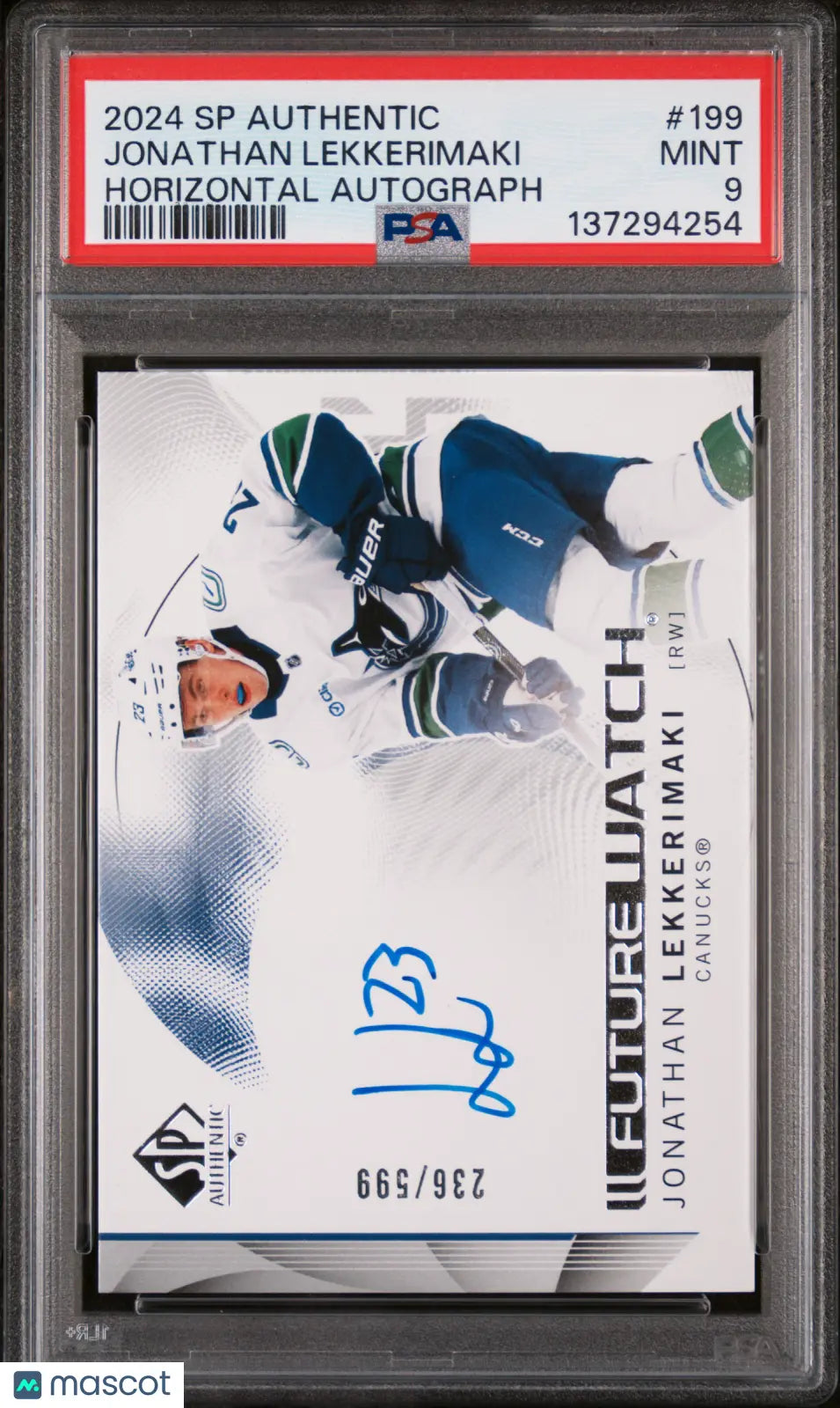 2024 SP Authentic Horizontal Future Watch Auto Jonathan Lekkerimaki /599 PSA 9 