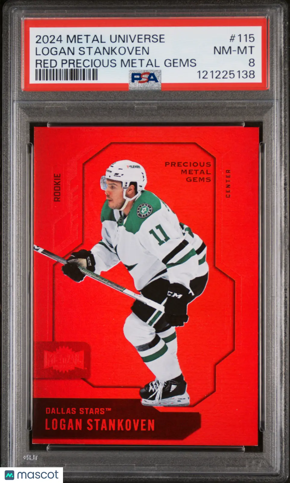 2024 Skybox Metal Universe Logan Stankoven Red Precious Metal Gems PSA 8 /100 