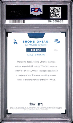 2024 Topps 50/50 Shohei Ohtani  PSA 10 