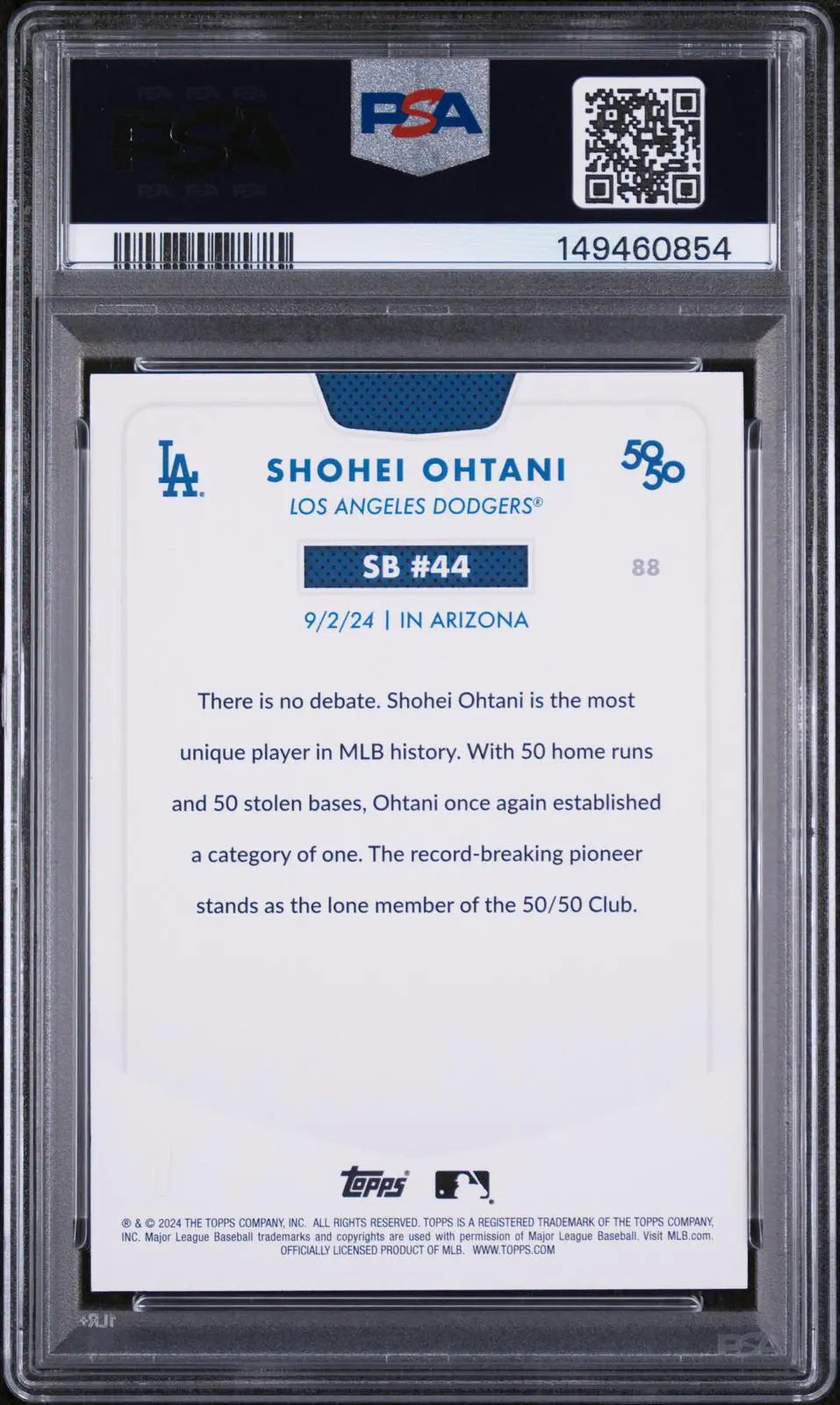 2024 Topps 50/50 Shohei Ohtani Stolen Base #44 PSA 10 