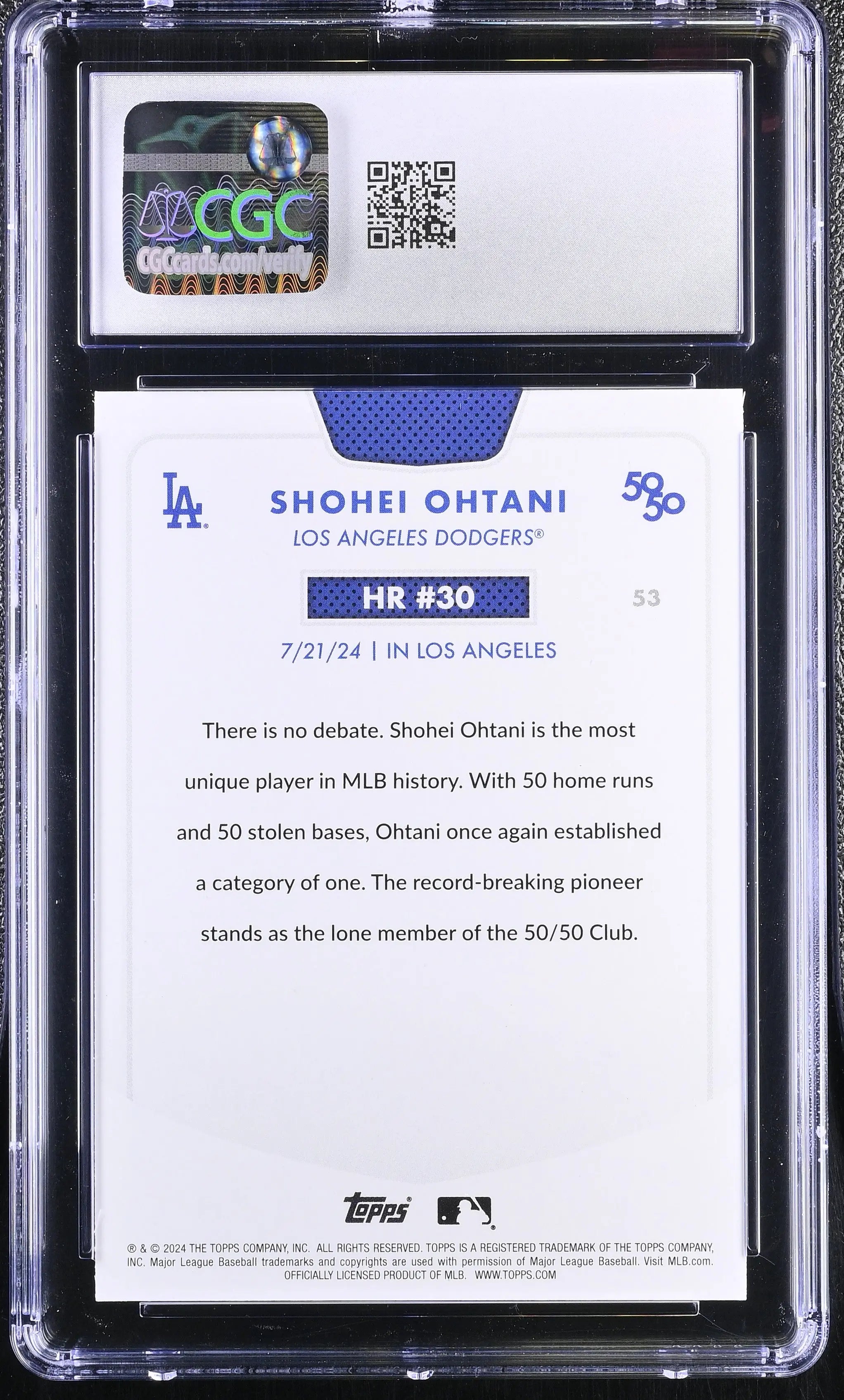 2024 Topps 50/50 Shohei Ohtani #53 CGC 9.5 