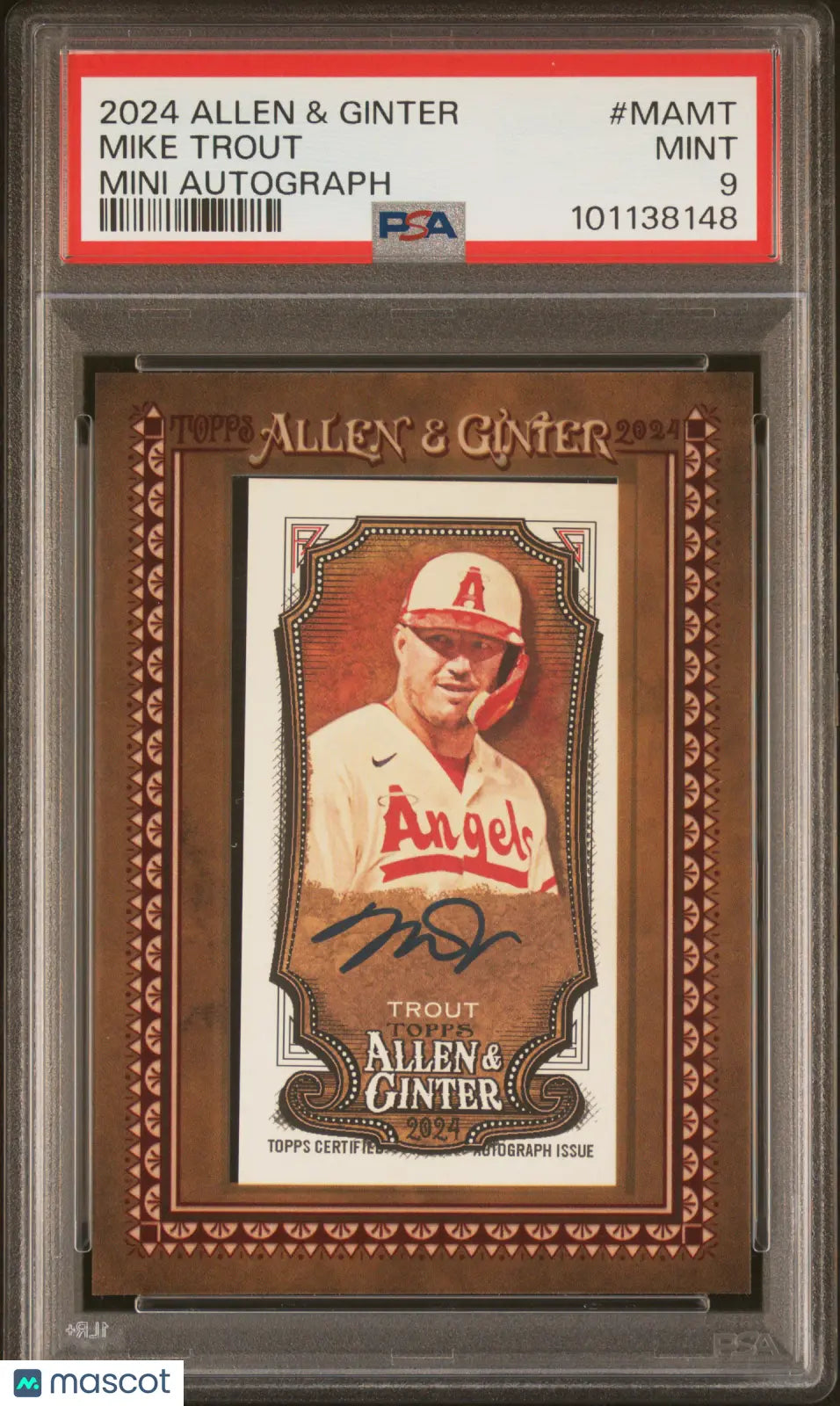 2024 Topps Allen & Ginter Mini Baseball Autographs Auto Mike Trout PSA 9 