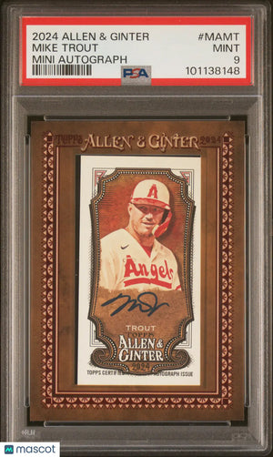 2024 Topps Allen & Ginter Mini Baseball Autographs Auto Mike Trout PSA 9 